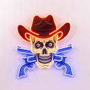 Skull In Cowboy Hat LED Neon Sign Light Pop Art