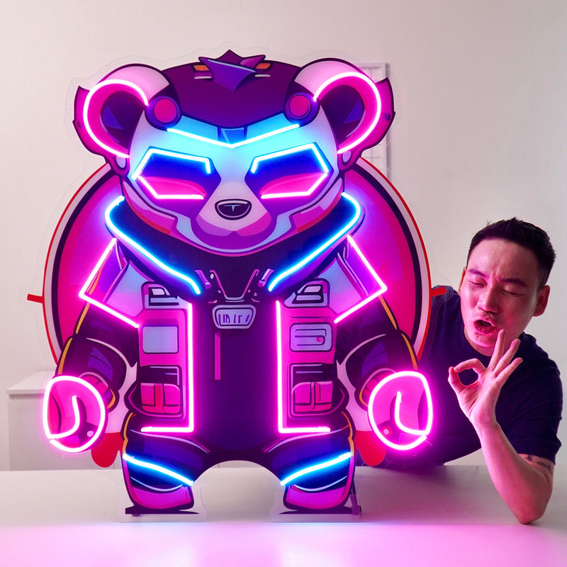 Cyberpunk Panda LED Neon Sign Light Pop Art