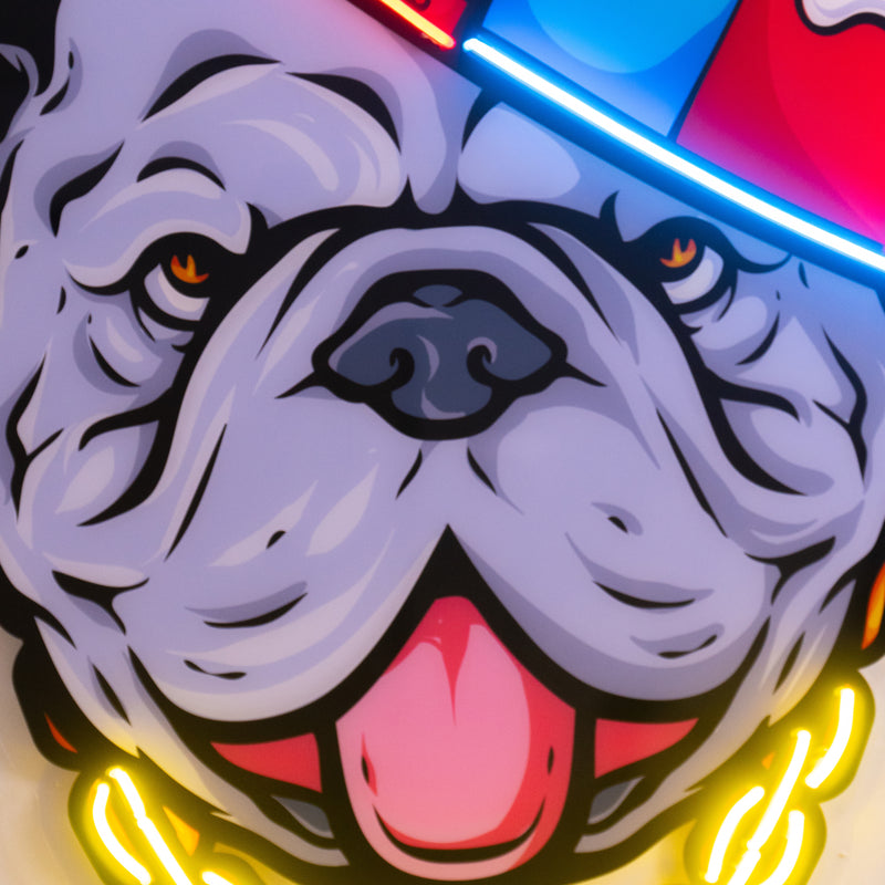 Bull Dog LED Neon Sign Light Pop Art