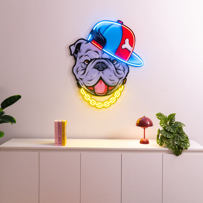 Bull Dog LED Neon Sign Light Pop Art