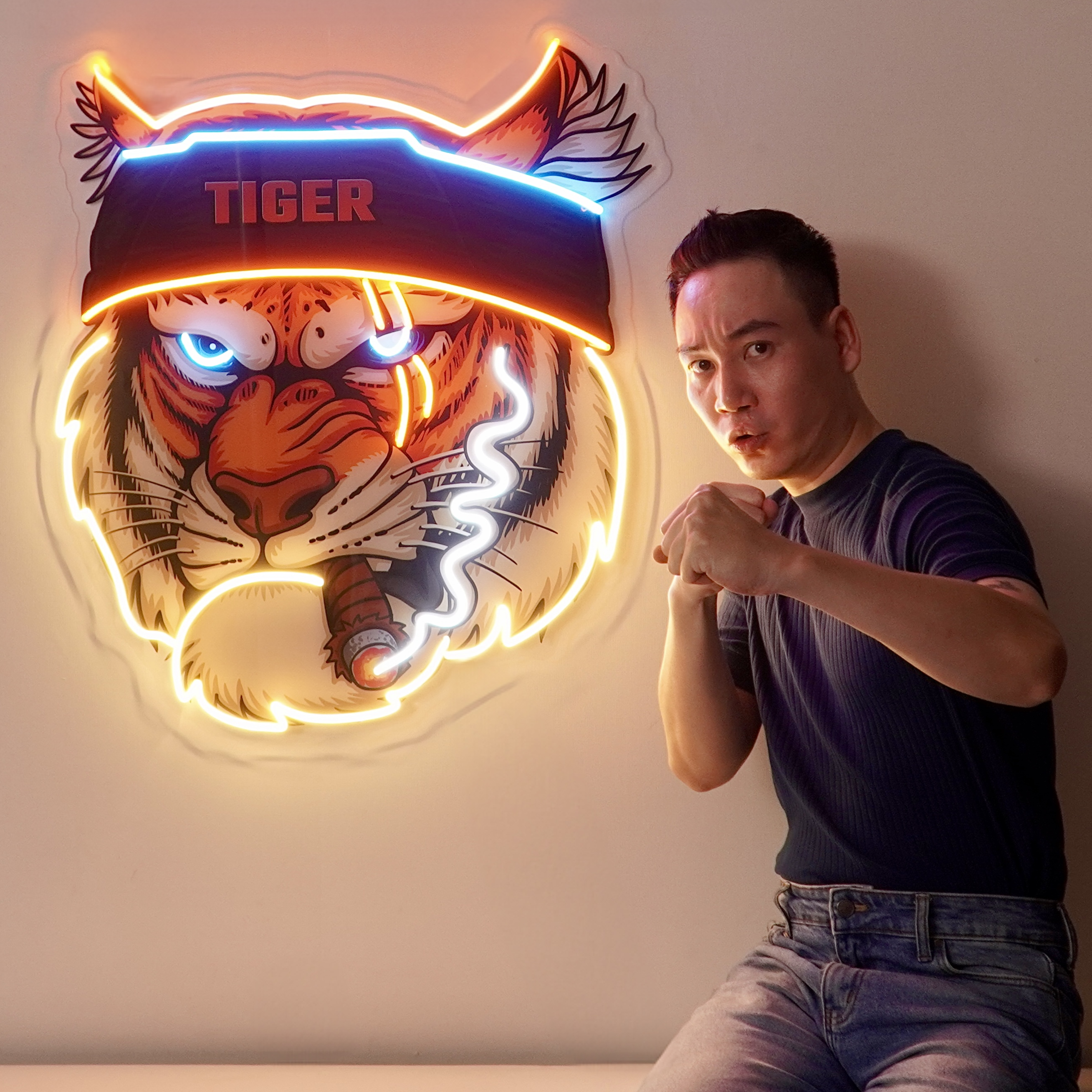 Tiger Smoking LED Neon Sign Light Pop Art