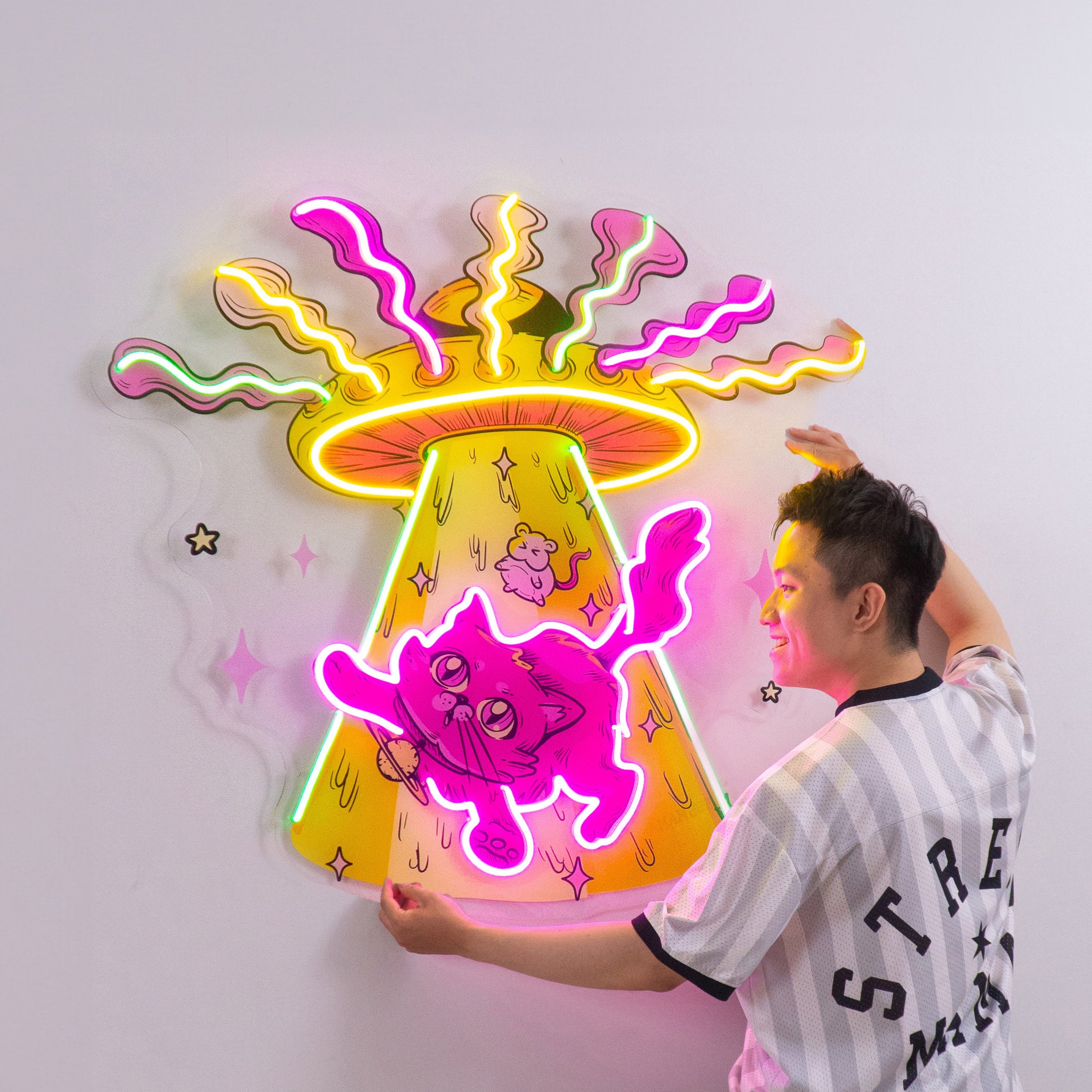 Adventurous Cat LED Neon Sign Light Pop Art