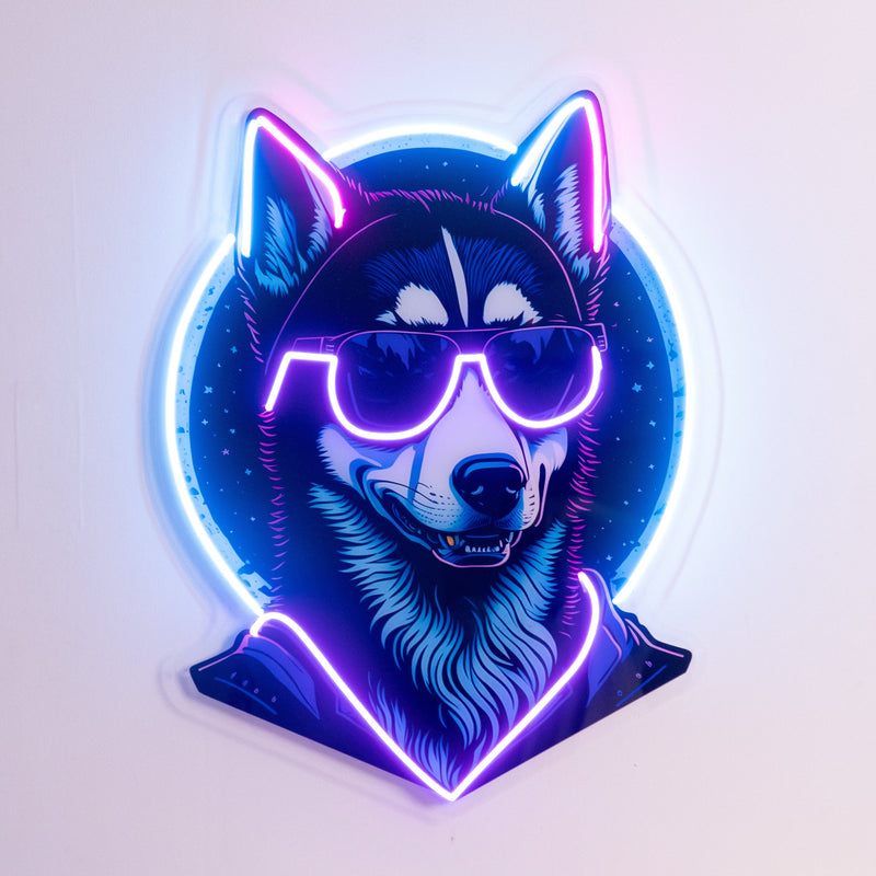 Cool Husky LED Neon Sign Light Pop Art