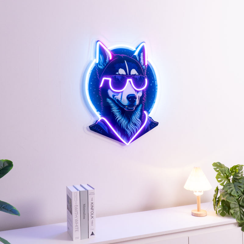 Cool Husky LED Neon Sign Light Pop Art