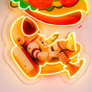 Astronaut and Burger Led Neon Acrylic Artwork