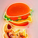 Astronaut and Burger Led Neon Acrylic Artwork