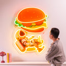 Astronaut and Burger Led Neon Acrylic Artwork