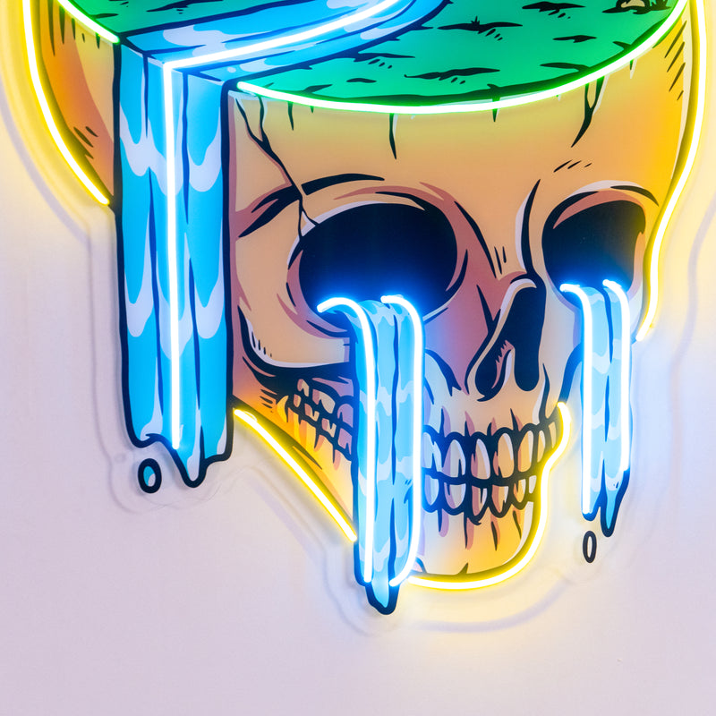 Mountain View Skull LED Neon Sign Light Pop Art