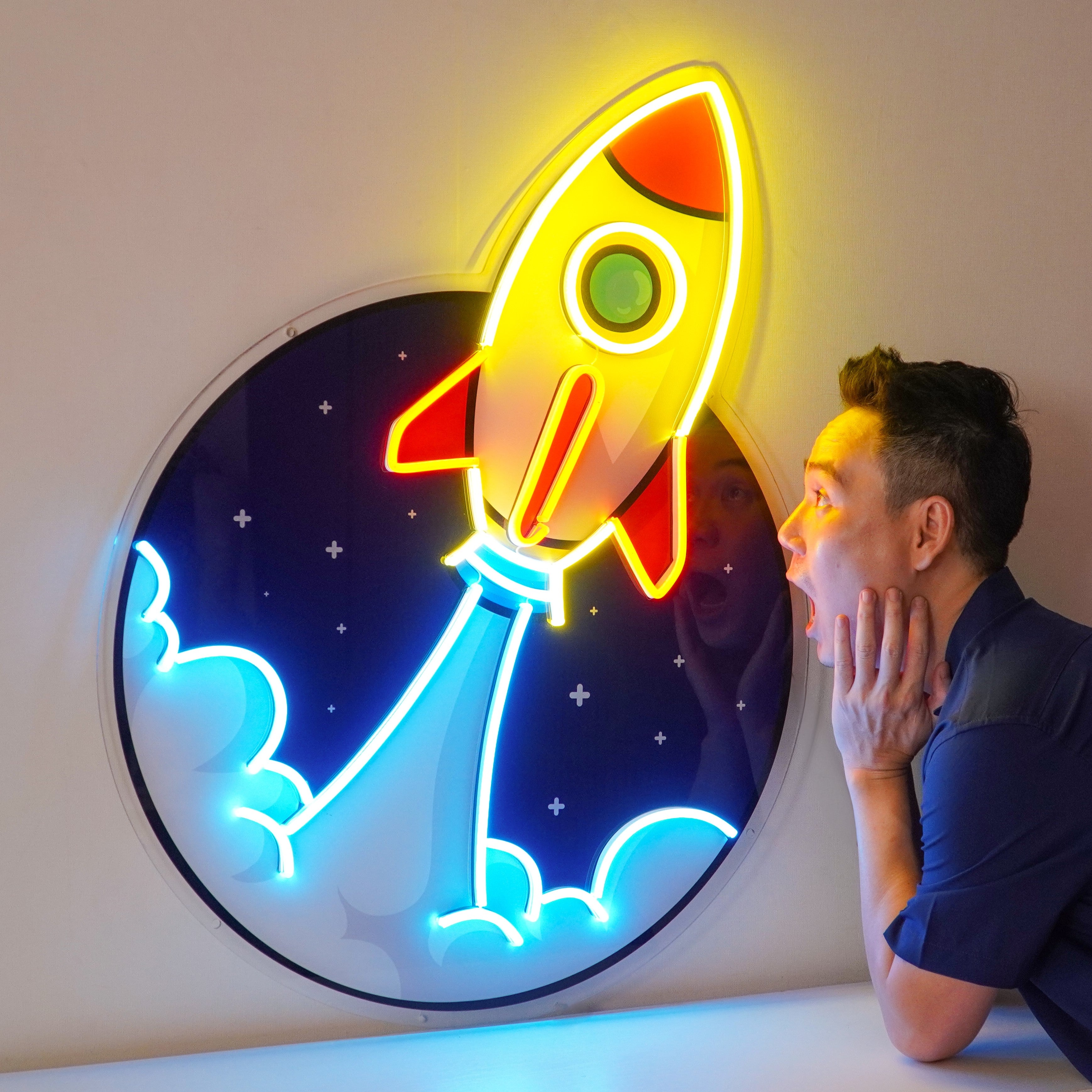 Rocket Led Neon Acrylic Artwork