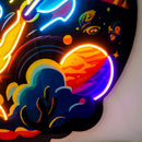 Rocket Launching Universe LED Neon Sign Light Pop Art