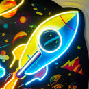 Rocket Launching Universe LED Neon Sign Light Pop Art
