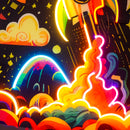 Rocket Launching Into Galaxy LED Neon Sign Light Pop Art