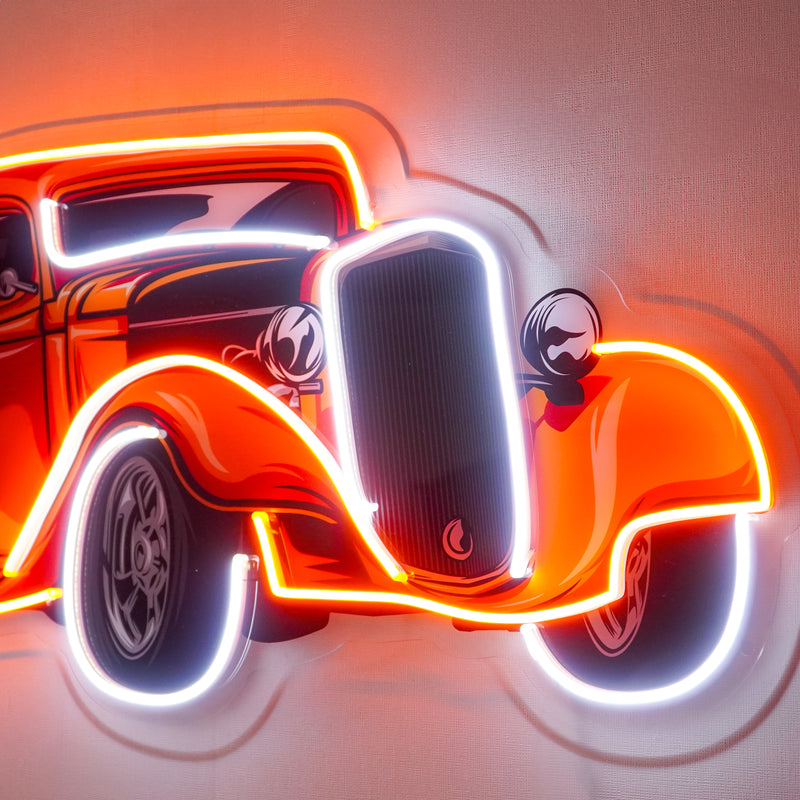 Classic Car On Colid Color LED Neon Sign Light Pop Art