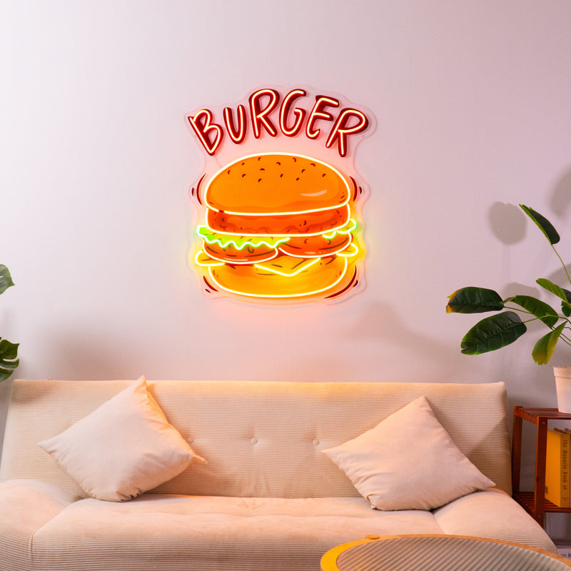 Hamburger Led Neon Acrylic Artwork