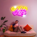Dynamic Callipraphy GOOD VIBES LED Neon Sign Light Pop Art