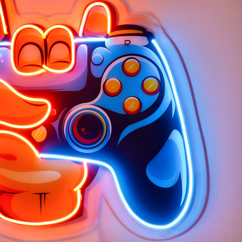 Hand Holding Game LED Neon Sign Light Pop Art