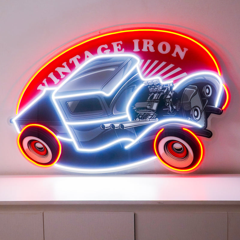 Amazing Black Hotrod Truck LED Neon Sign Light Pop Art