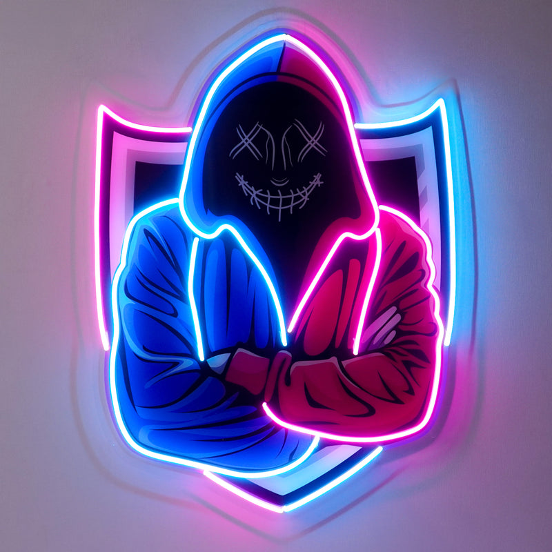 Hacker Mascot LED Neon Sign Light Pop Art