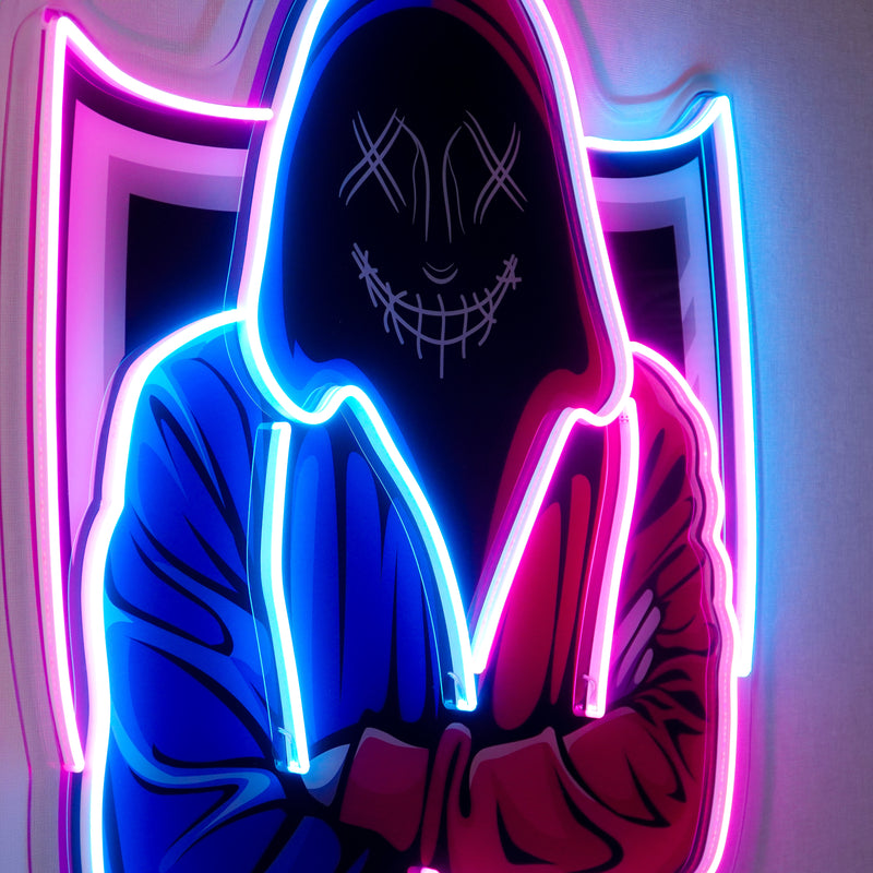 Hacker Mascot LED Neon Sign Light Pop Art