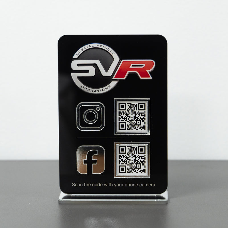 Custom Double QR Code Vertical Rectangle Stand Layout B