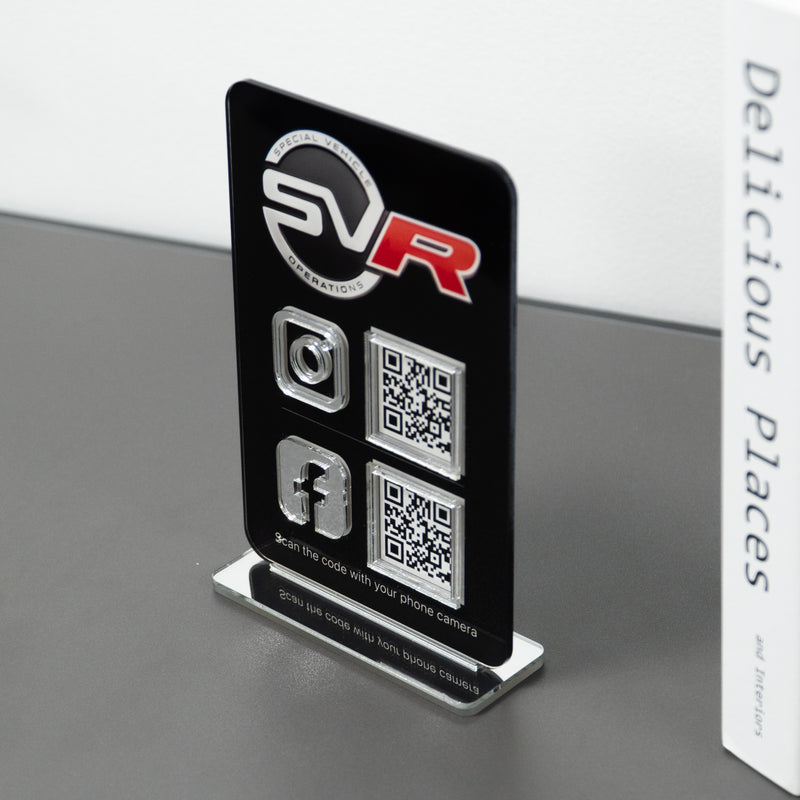 Custom Double QR Code Vertical Rectangle Stand Layout B