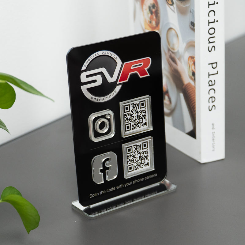 Custom Double QR Code Vertical Rectangle Stand Layout B