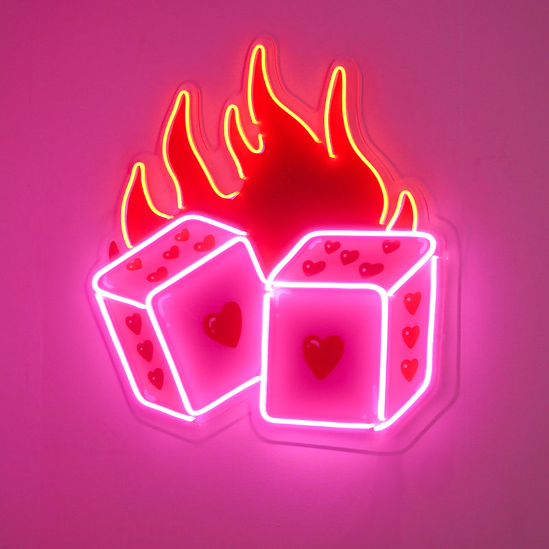 Dice Love Led Neon Acrylic Artwork