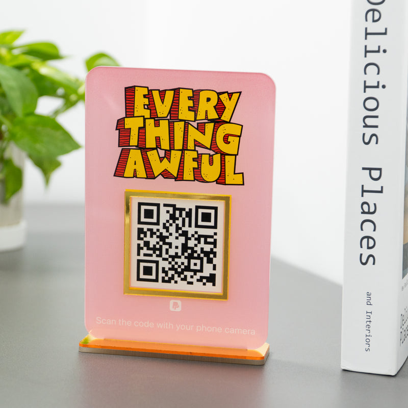 Custom Single QR Code Vertical Rectangle Stand