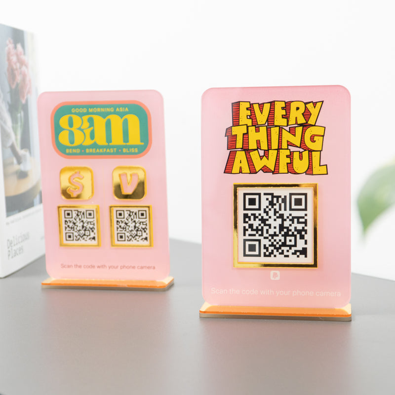 Custom Single QR Code Vertical Rectangle Stand