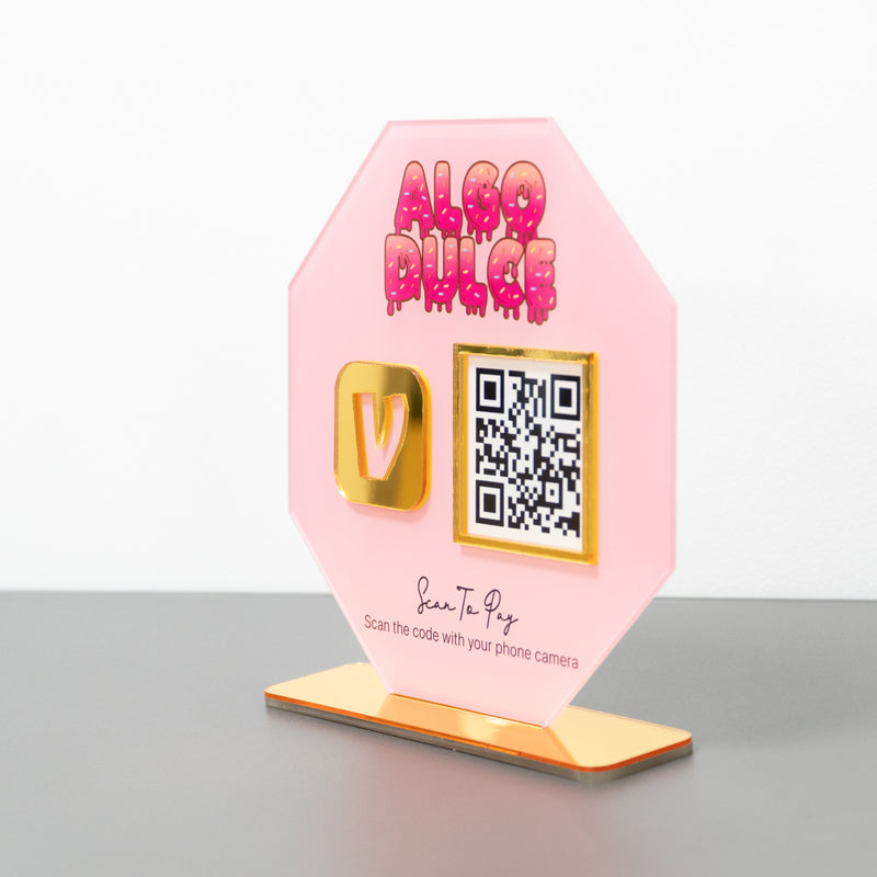 Custom Single QR Code Octagon Stand