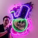 Bong Skull LED Neon Sign Light Pop Art