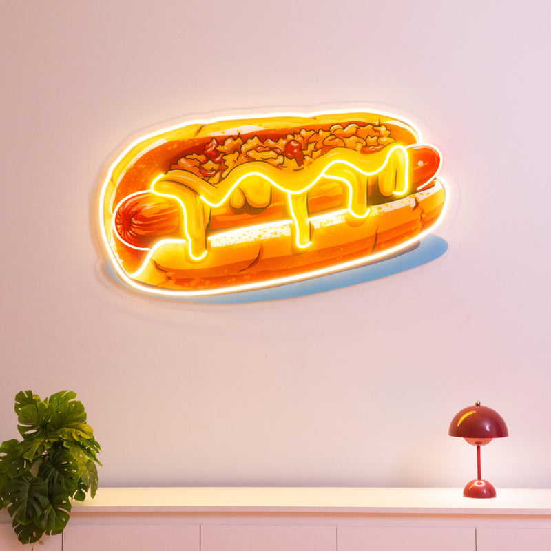 Chili Cheese Dog LED Neon Sign Light Pop Art