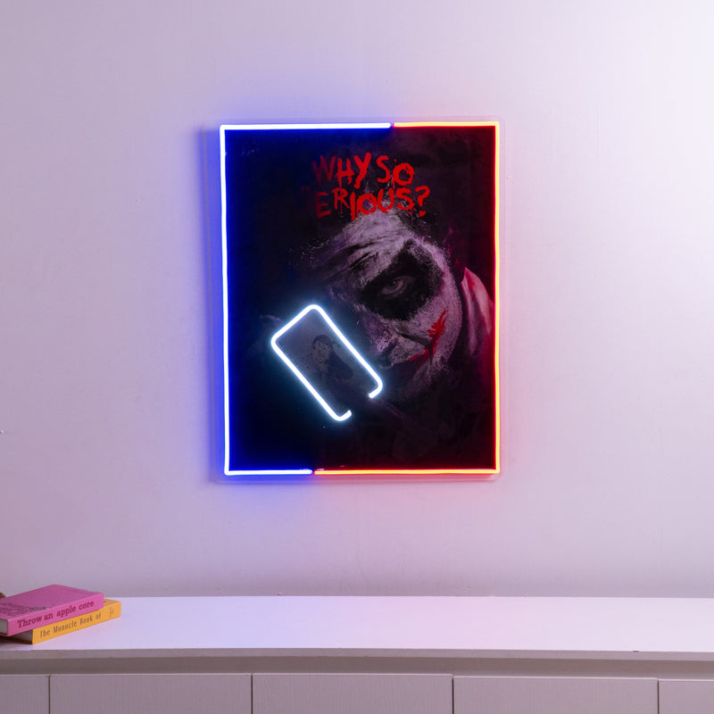 Joker Card Game Collapse Art LED Neon Sign Light Pop Art