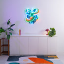 Oni Head And Green Snake LED Neon Sign Light Pop Art
