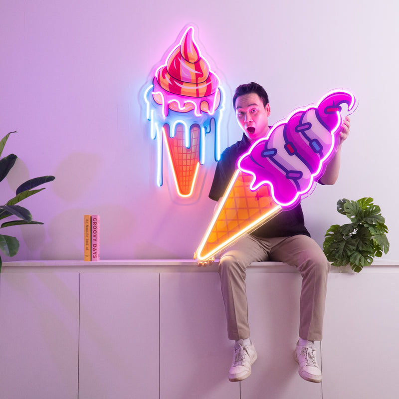 Ice Cream Cone Led Neon Acrylic Artwork