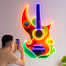 Colorful Guitar In Abstract Art LED Neon Sign Light Pop Art
