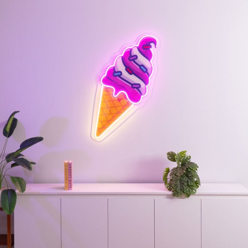 Ice Cream Cone Led Neon Acrylic Artwork