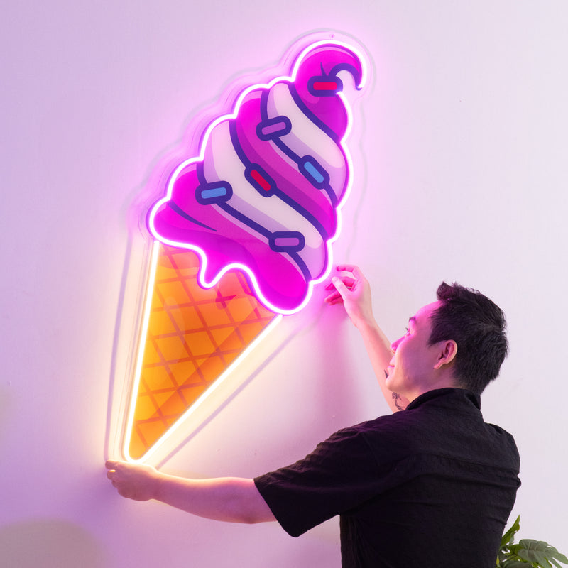 Ice Cream Cone Led Neon Acrylic Artwork