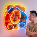 Peaceful Girl Portrait Abstract Art LED Neon Sign Light Pop Art