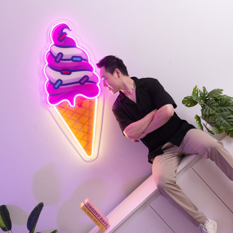 Ice Cream Cone Led Neon Acrylic Artwork