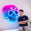 Psychedelic Trippy Skull LED Neon Sign Light Pop Art