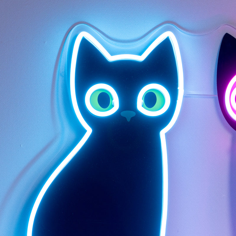 Black Cat Skeleton LED Neon Sign Light Pop Art