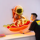 Astronaut on Hotdog Led Neon Acrylic Artwork