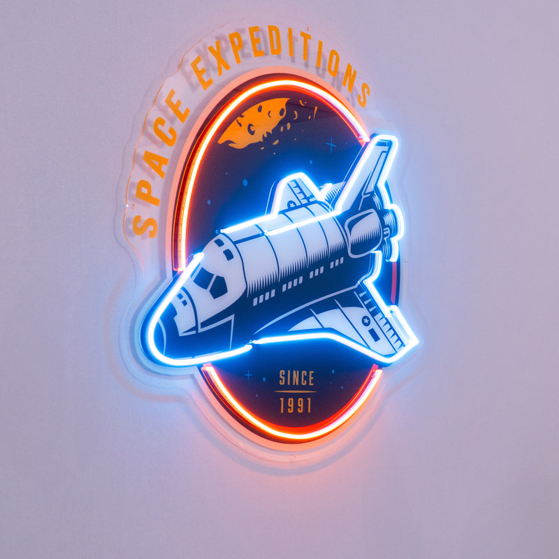 Space Expeditions LED Neon Sign Light Pop Art