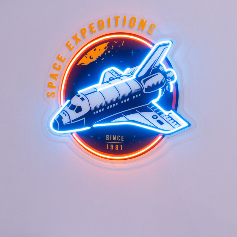 Space Expeditions LED Neon Sign Light Pop Art