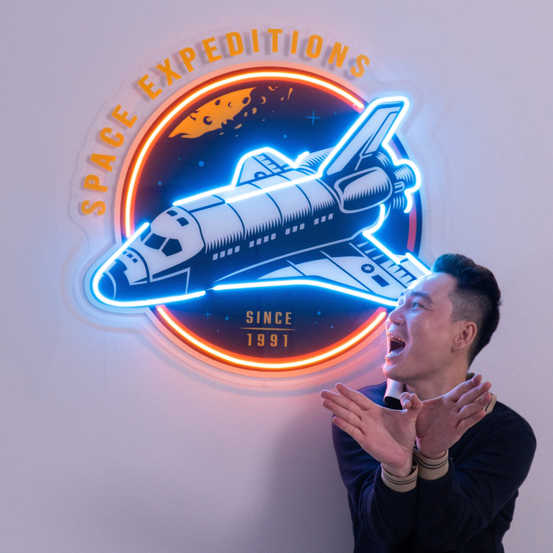 Space Expeditions LED Neon Sign Light Pop Art