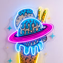 Planets Ice Cream Vintage LED Neon Sign Light Pop Art