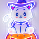 Cat on Pumpkin LED Neon Sign Light Pop Art