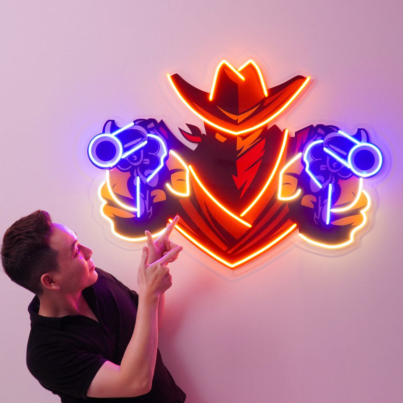 Aiming Guns LED Neon Sign Light Pop Art