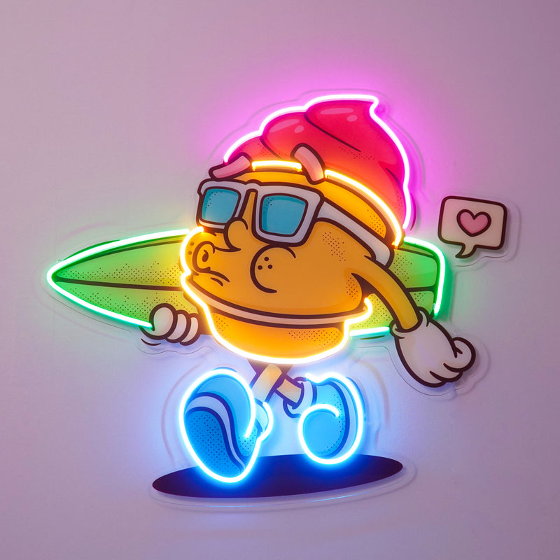 Ice Cream Trendy Retro LED Neon Sign Light Pop Art